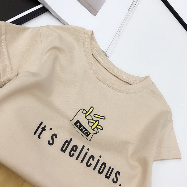 Gyerek modern póló fiúknak két színben O-nyakú