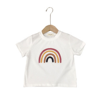 Детска тениска в бял цвят с апликация-за момчета и момичета