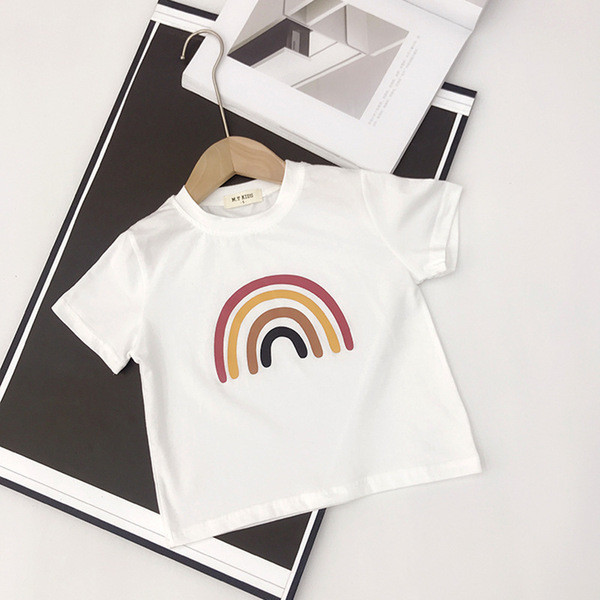 Tricou pentru copii de culoare albă cu aplicație - pentru băieți și fete