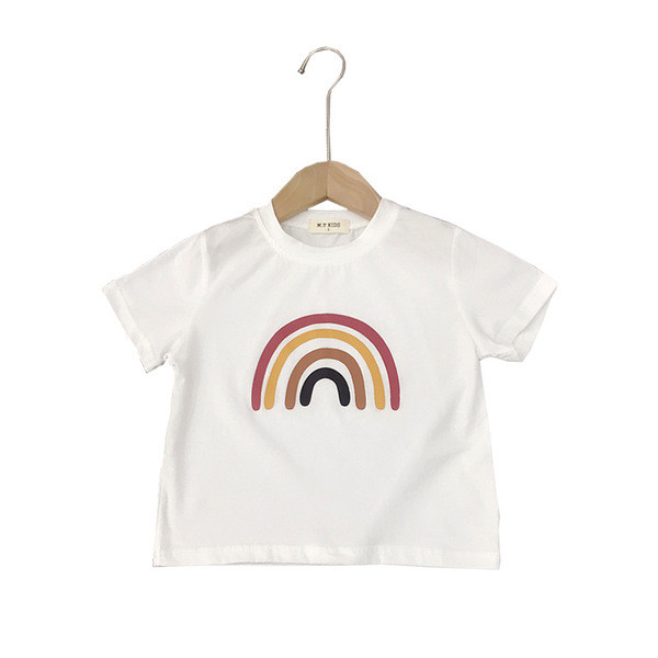 Tricou pentru copii de culoare albă cu aplicație - pentru băieți și fete