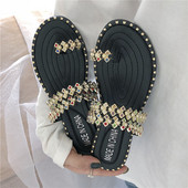 Stílusos női papucs fekete, zöld és bézs színben