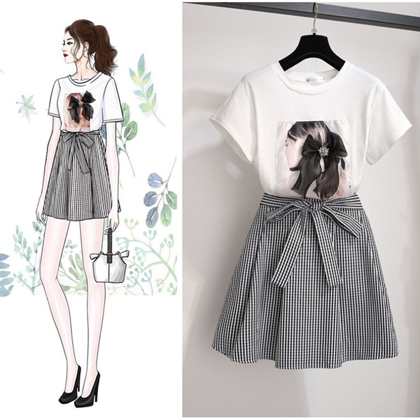 Stílusos női kétrészes szoknya + póló szett