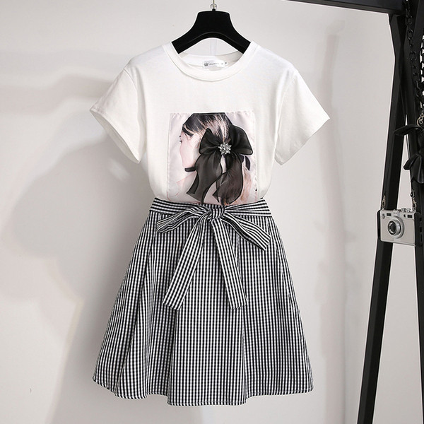 Stílusos női kétrészes szoknya + póló szett