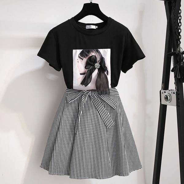 Stílusos női kétrészes szoknya + póló szett