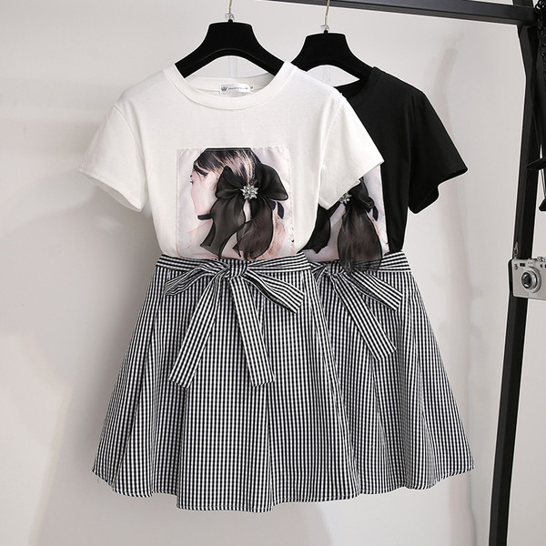 Stílusos női kétrészes szoknya + póló szett