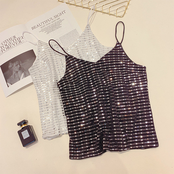 Női felső, vékony pántokkal, fehér és fekete színben