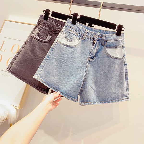 Модерни дамски дънки в син и черен цвят