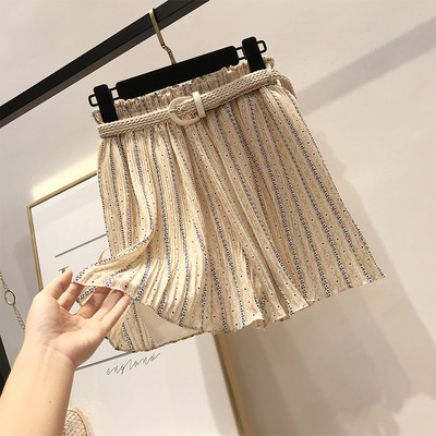 Fusta de dama moderna cu curea in doua culori