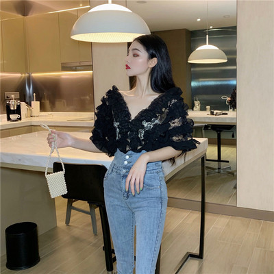 Bluză de damă modernă cu umerii goi în trei culori