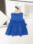 Modern gyerekruha kék és rózsaszín színben, O-nyakkal