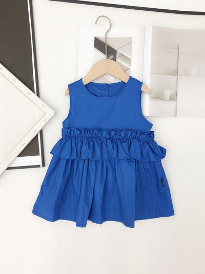 Modern gyerekruha kék és rózsaszín színben, O-nyakkal