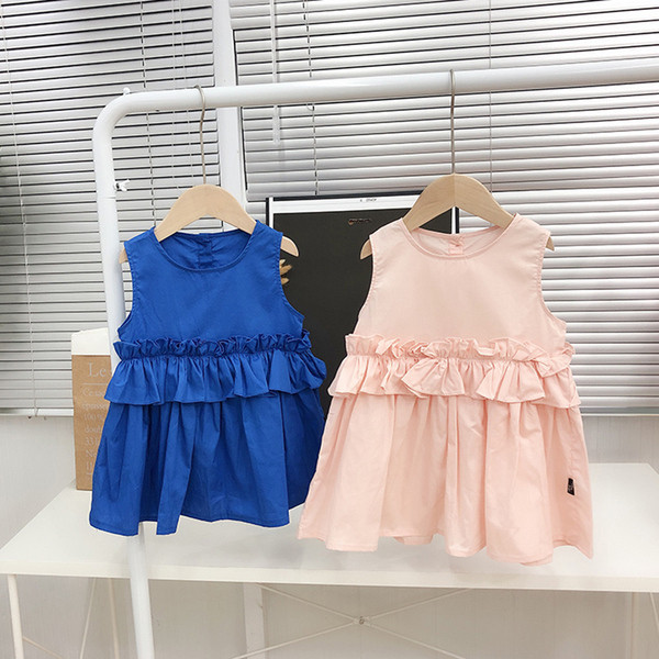 Modern gyerekruha kék és rózsaszín színben, O-nyakkal