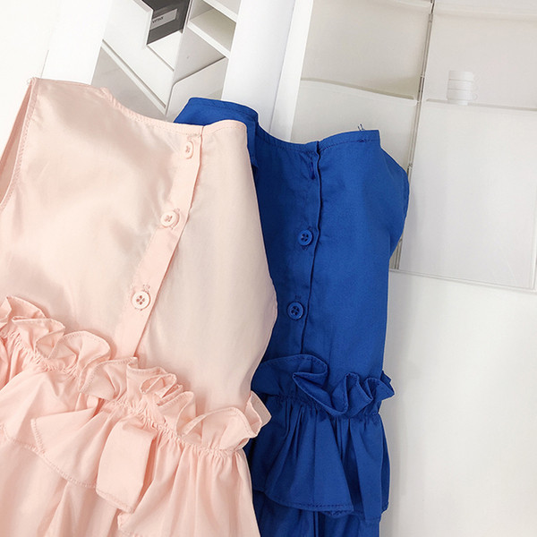 Modern gyerekruha kék és rózsaszín színben, O-nyakkal