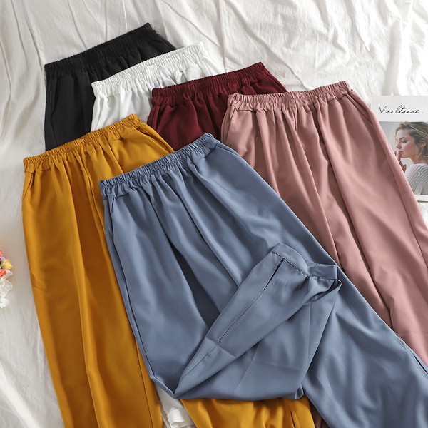 Stílusos női nadrág gumival több színben