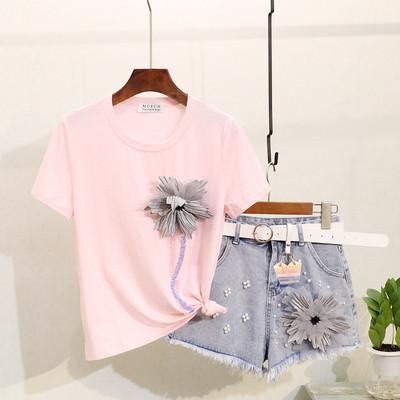 Nyári női szett 3D díszítéssel és gyöngyökkel több színben