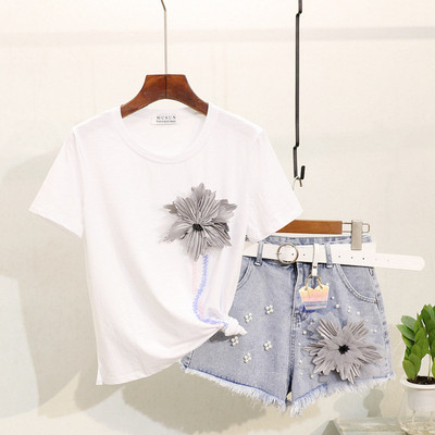 Nyári női szett 3D díszítéssel és gyöngyökkel több színben