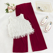 Set de damă elegant din două părți maiou + pantaloni în două culori