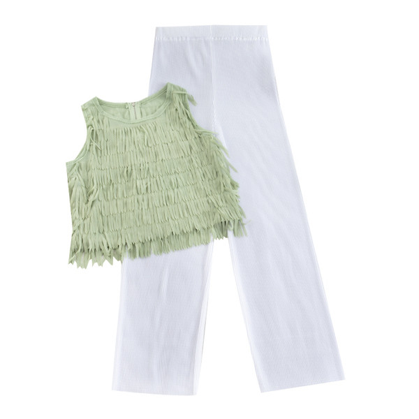 Set de damă elegant din două părți maiou + pantaloni în două culori