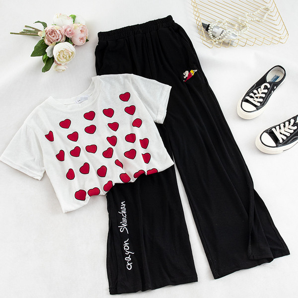 Stílusos női szett fekete és piros színben