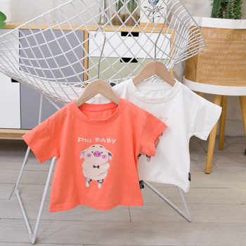 Детска модерна тениска в два цвята с апликация-за момчета 