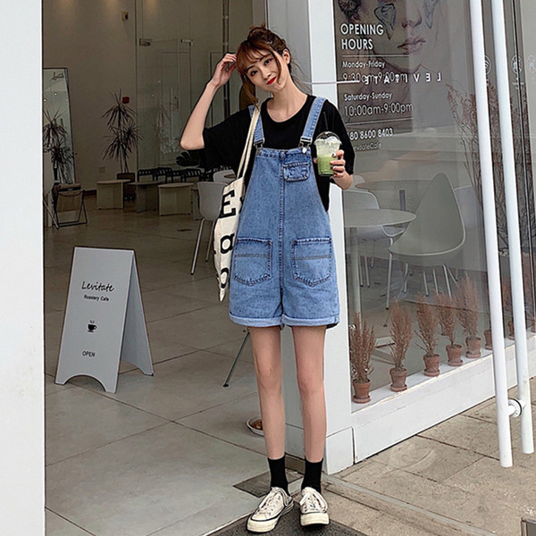 Női farmer overall kék felsővel