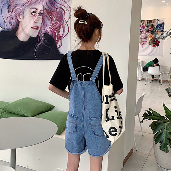 Női farmer overall kék felsővel