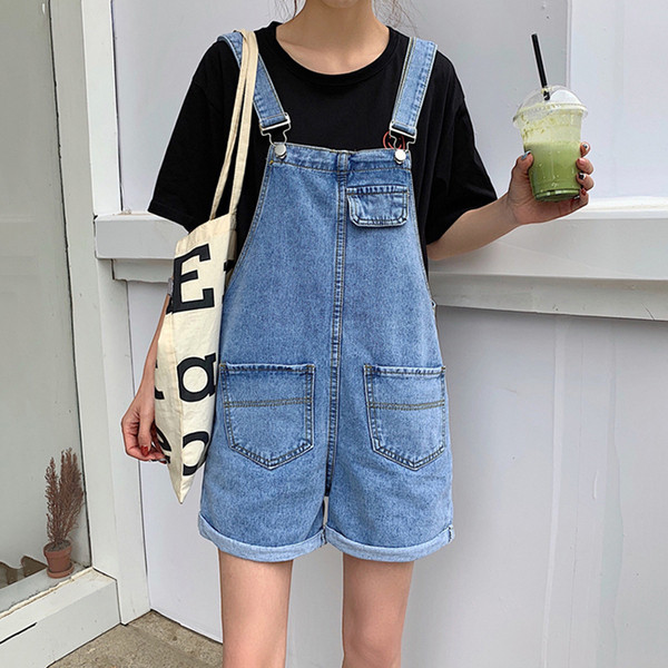 Női farmer overall kék felsővel