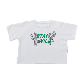 Детска ежедневна тениска за момчета в бял цвят с апликация