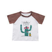 Gyerek póló rátéttel és O-nyakú fiúknak