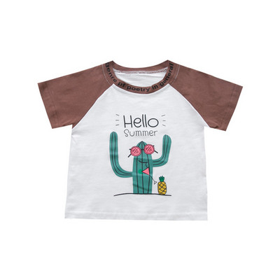 Детска тениска с апликация и О-образно деколте за момчета