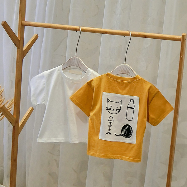 Gyermek póló fehér és sárga színben - fiúknak