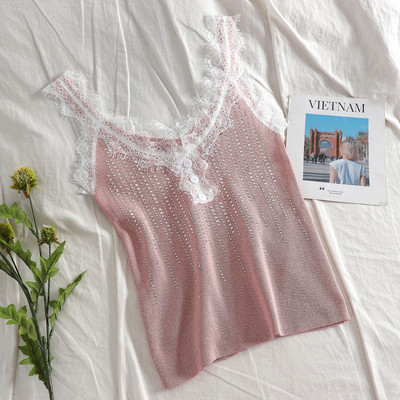 alkalmi női felső csipkével és díszítő kövekkel