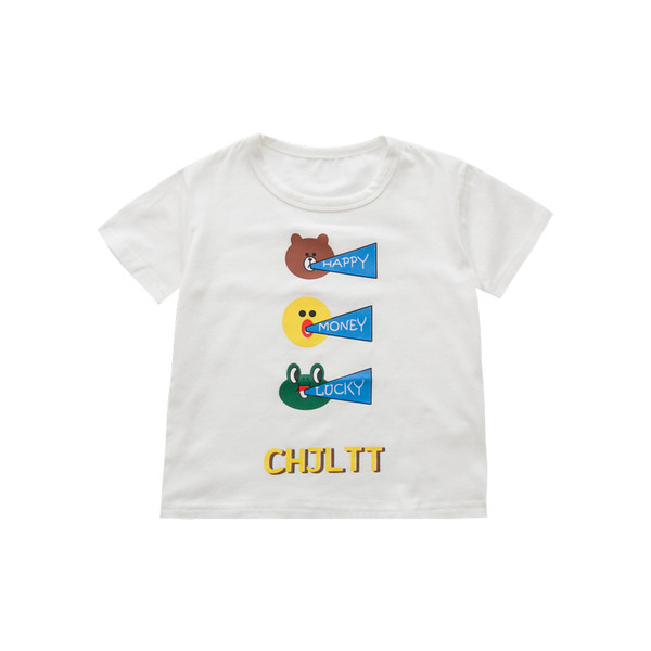 Tricou pentru copii pentru baieti in alb si negru cu aplicatie