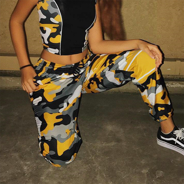 Női sportnadrág magas elasztikus derékkal