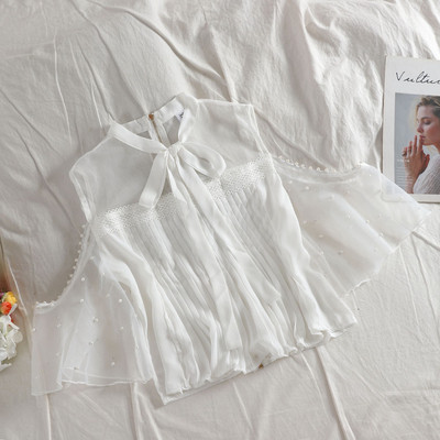 Új modell női topp gyöngy elemmel négy színben