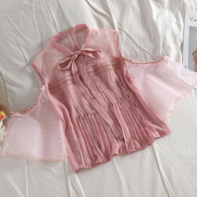 Új modell női topp gyöngy elemmel négy színben