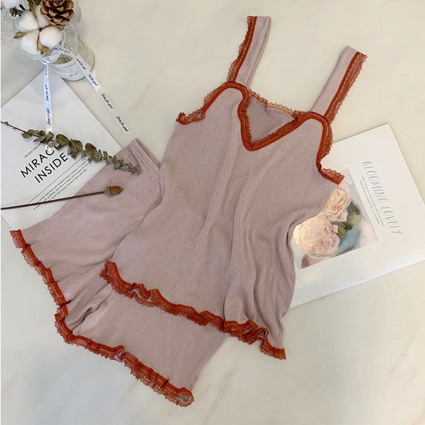 Kétrészes női nyári pizsama kék, fekete és rózsaszín színben