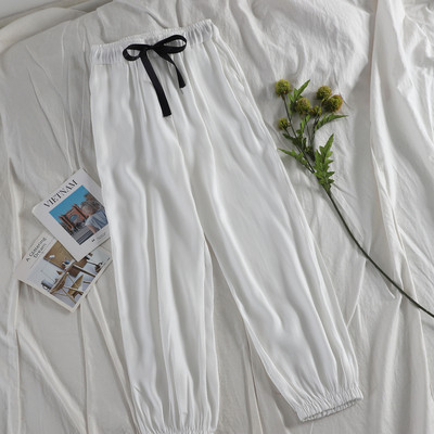 Pantaloni moderni de dama cu panglica