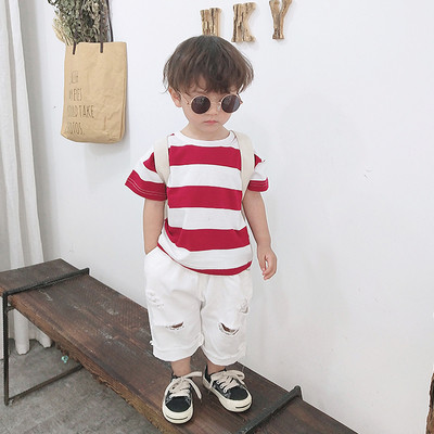 Gyermek csíkos póló három színben - fiúknak