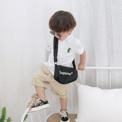 Gyerek póló fiúknak két színben gombokkal és gallérral