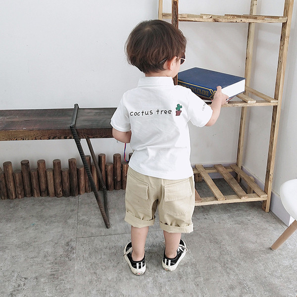 Gyerek póló fiúknak két színben gombokkal és gallérral