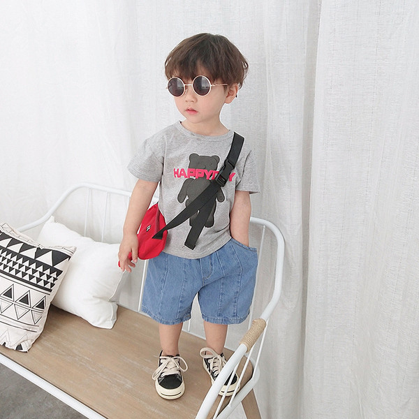 Tricou pentru copii alb și gri - pentru băieți