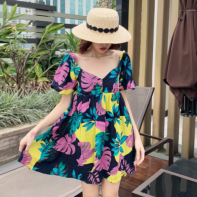 Lezser női ruha virágos motívumokkal, két színben