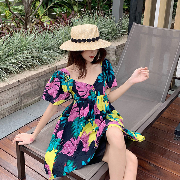 Lezser női ruha virágos motívumokkal, két színben