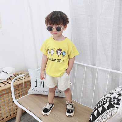 Gyerek póló fehér és sárga rátéttel - fiúknak