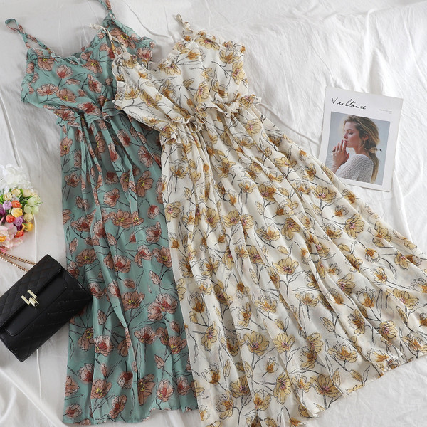 Virágmintás női ruha három színben