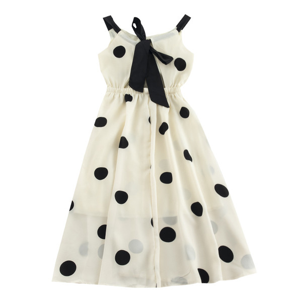 Stílusos női pöttyös ruha fehér és fekete színben