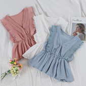 Női felső V-nyakkal, három színben