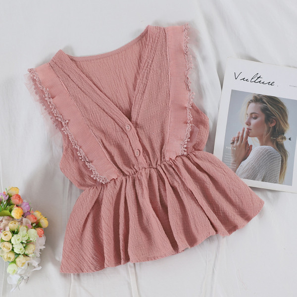 Női felső V-nyakkal, három színben