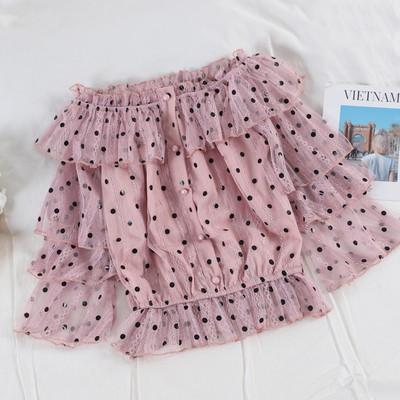 Modern női pöttyös blúzok többféle színben